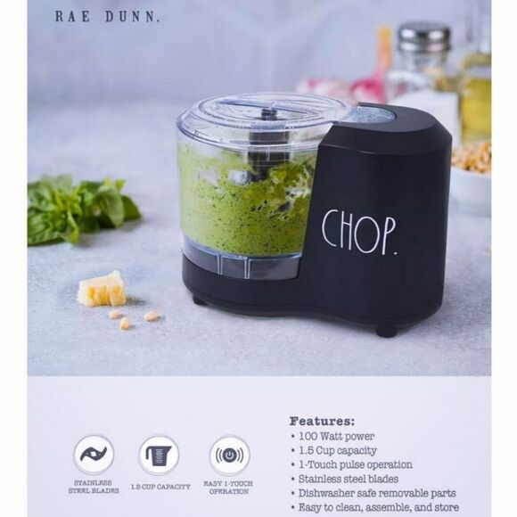 RAE DUNN Mini Electric Food Chopper 100 Watt Power - Picture 1 of 16